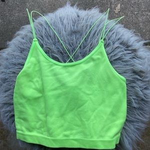 neon green tank top